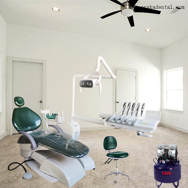 Green color Dental Chair with Air compressor Buy saddle chair dental