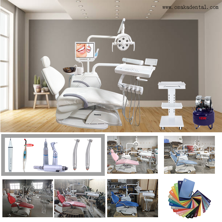 White Color Dental Chair with Air Compressor And in Build Ultrasonic