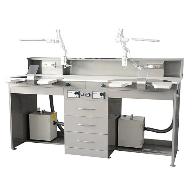 Stainless Steel Dental Workstation for Two Person Dental Lab