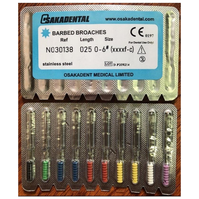 Dental Root Canal Endodontic File Barbed Broaches With Stainless Steel